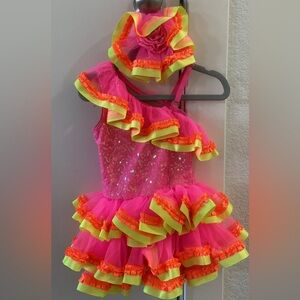 Hot Pink and Neon Yellow Dance Costume